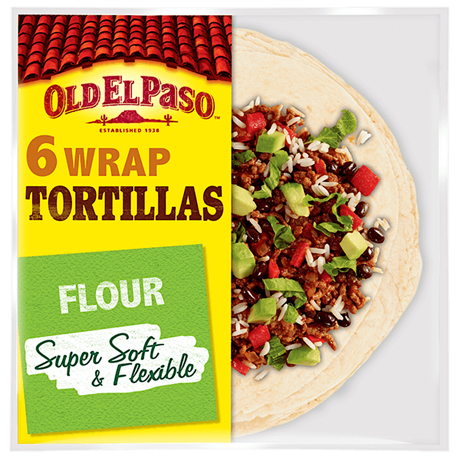 un paquet de tortillas à la farine Old El Paso 6 wraps, 350g
